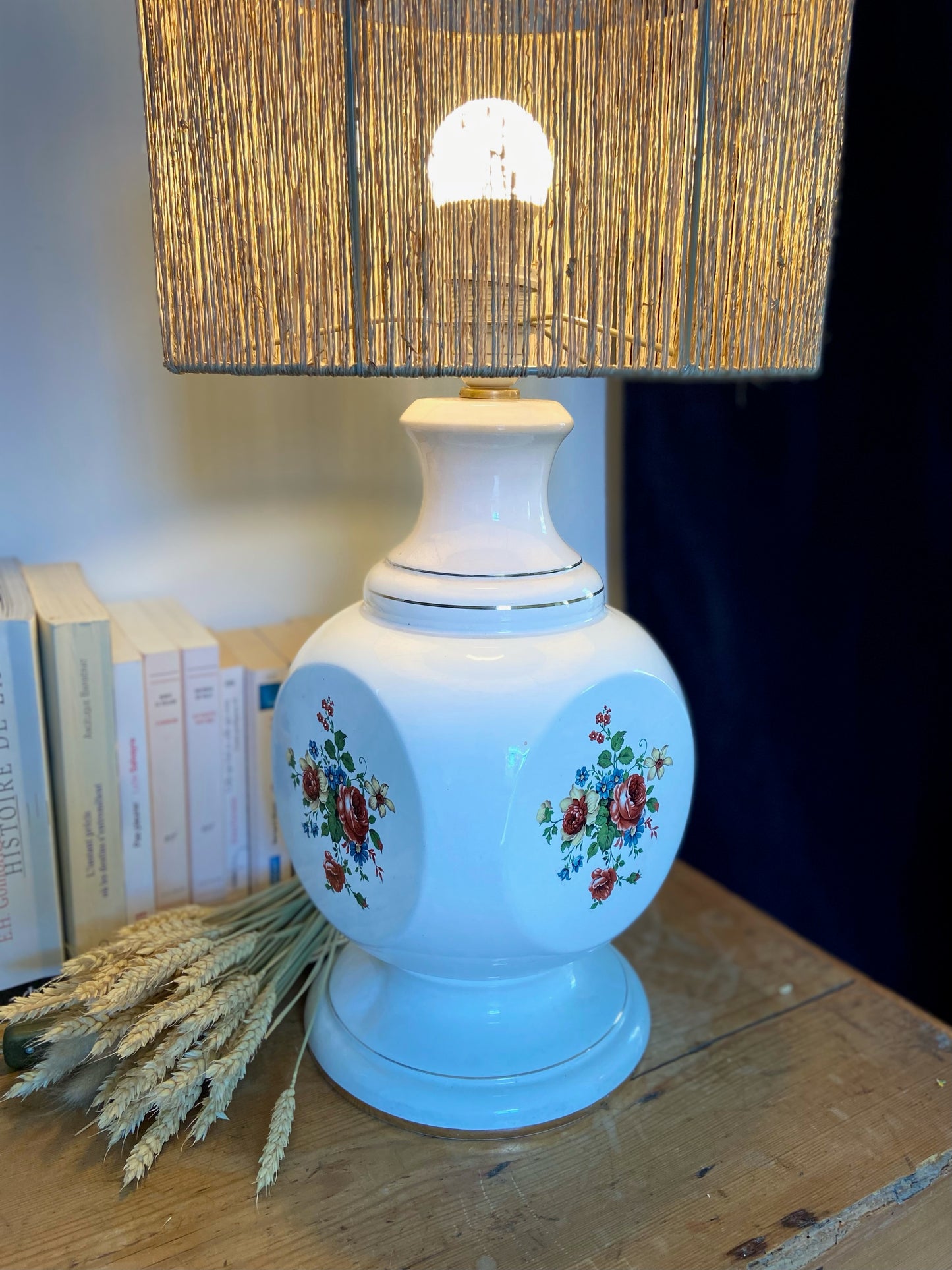 Lampe en céramique "Campagne anglaise"